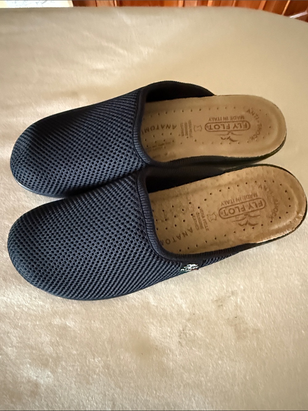 Comfort Mesh Slip-On Mules in Navy